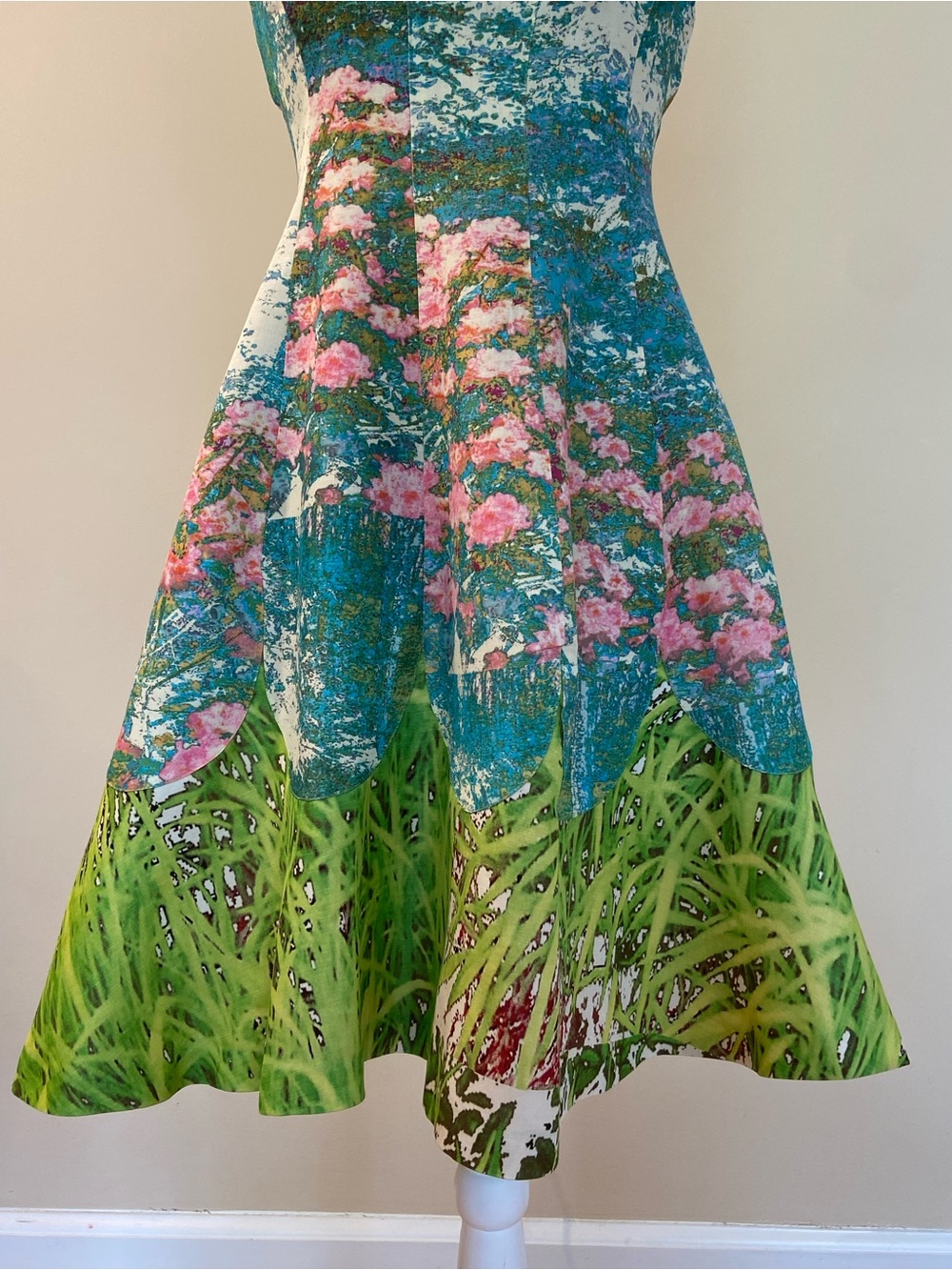 Tracy Reese Anthropologie Silk Monet Inspired Floral Pink Blue Green Dress $349 - Picture 7 of 16